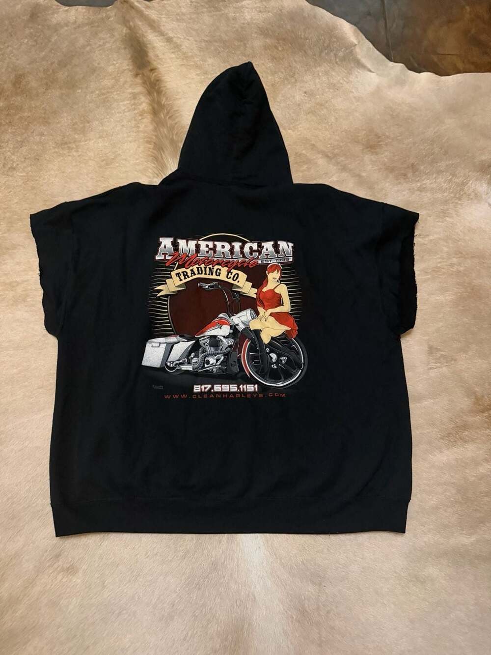Gildan American Motorcycle Trading Co. Sleeveless Hoodie 2XL